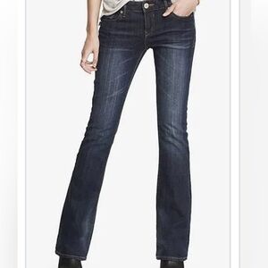 Express Boot Stella Low Rise Dark Blue Boot Cut Jeans 8 Long